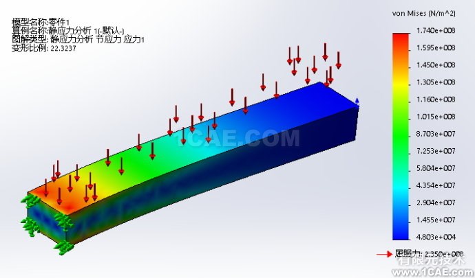 Solidowrks <wbr>Simulation悬臂梁受分布力系的变形分析 Solidowrks <wbr>Simulation悬臂梁受分布力系的变形分析