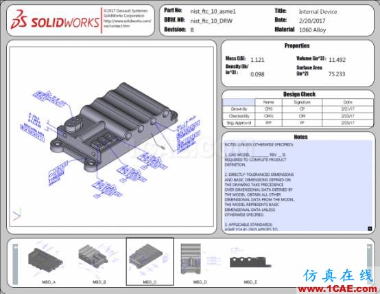 3D PDF样本:国家标准与技术研究所(NIST)测试装配体solidworks simulation培训教程图片11