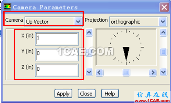 FLUENT中用camera parameter将视图精确旋转90度 FLUENT中用camera parameter将视图精确旋转90度
