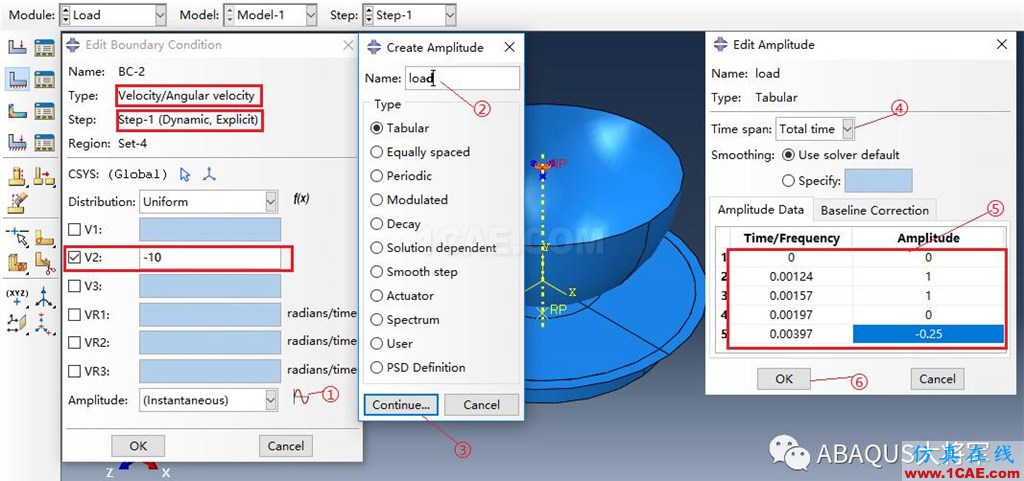 ABAQUS案例的Abaqus/CAE再现——半球形冲头冲压薄板abaqus有限元分析案例图片26