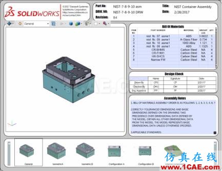 3D PDF样本:国家标准与技术研究所(NIST)测试装配体solidworks simulation学习资料图片6