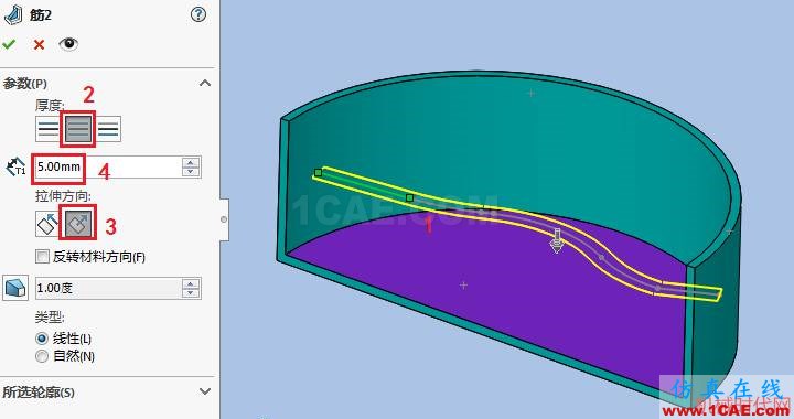 solidworks如何使用筋特征？solidworks simulation培训教程图片6